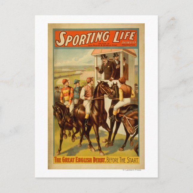 Carte Postale Sporting Life - The Great English Derby Theatre (Devant)