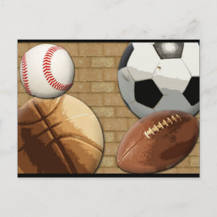 Carte Postale Sports Al-Star, Basketball/Football/Football