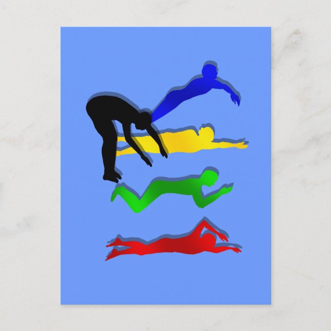 Carte Postale Sports de natation Natation Nageurs Eau (Devant)