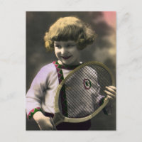 Sports de tennis vintages, Bonne Fille avec raquet