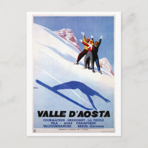 Carte Postale Sports d'hiver vintages Alpes italiennes