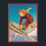 Carte Postale Sports d'hiver vintages, ski alpin<br><div class="desc">Sports d'hiver vintages,  ski alpin</div>