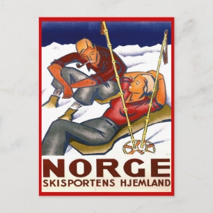 Carte Postale Sports d'hiver vintages, Ski Norvège Ski