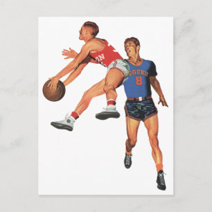 Carte Postale Sports vintages, joueurs de basket-ball dans un je