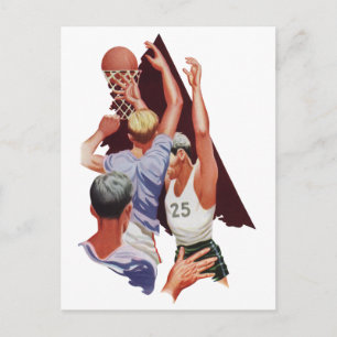 Carte Postale Sports vintages, joueurs de basket-ball dans un je