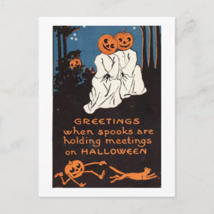 Carte Postale Spots, Fantômes, Réunion, Halloween, Vintage