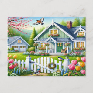 Carte postale Spring Birds Nature House