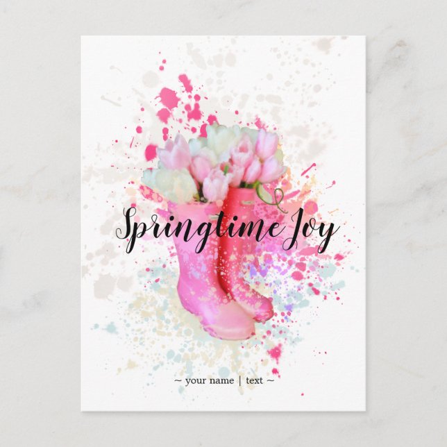 Carte Postale Spring Color Splash Watercolor (Devant)