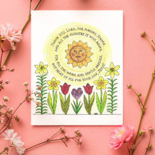 Carte Postale Spring Flowers and Jesus Inspirational Postcard