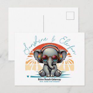 Carte Postale Spring Sunshine and Ele-fun Retro Beach Getaway