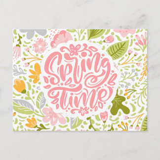 Carte Postale Spring Time Floral Greeting Card with Bold Design