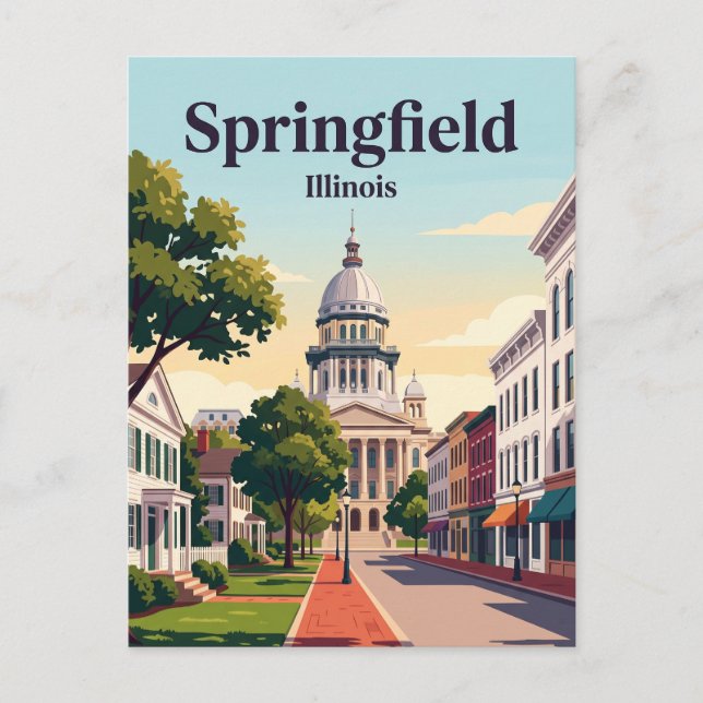 Carte Postale Springfield, Illinois (Devant)