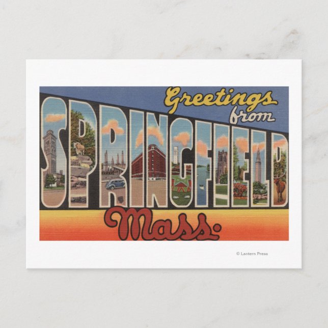Carte Postale Springfield, Massachusetts - Large Letter (Devant)