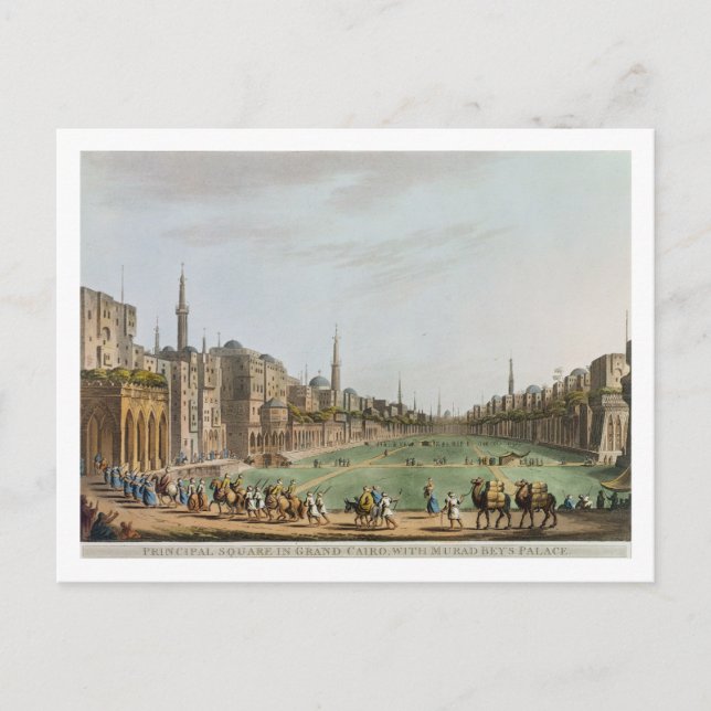 Carte Postale Square principal au Grand Cairo, avec Murad Bey (Devant)