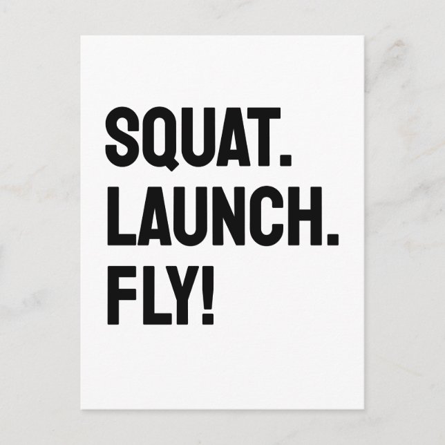 Carte Postale SQUAT. LANCEMENT. VOLEZ ! Motivation minimaliste a (Devant)