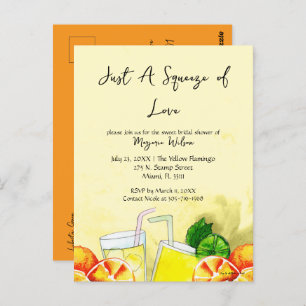 Carte Postale Squeeze of Love Lemonade Citron Citrus Bride Party