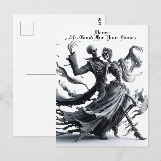Carte Postale Squelette (Devant / Derrière)