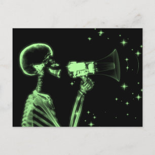 Carte Postale Squelette à rayons X Big Faire-part - Vert