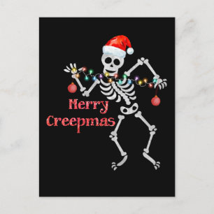 Carte Postale Squelette Arbre de Noël Drôle laide Skeletons de N
