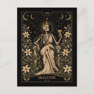 Carte Postale Squelette, Art du Tarot Starlit