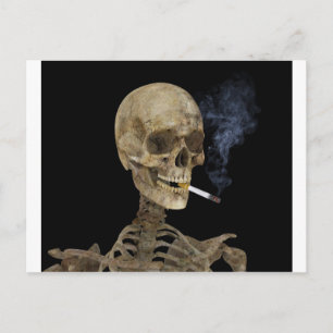 Carte Postale Squelette avec cigarette