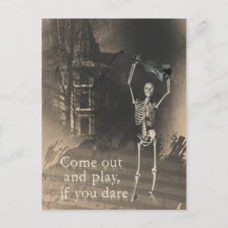 Carte Postale Squelette avec Violon Osera vous sortir et jouer