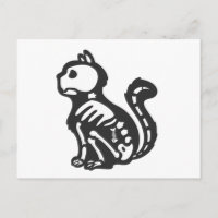Squelette de chat silhouette de dessin animé - Cho