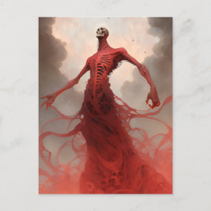 Carte Postale Squelette Démon Créature Imaginaire foncé Horreur