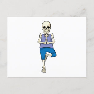 Carte Postale Squelette en étirement de yoga