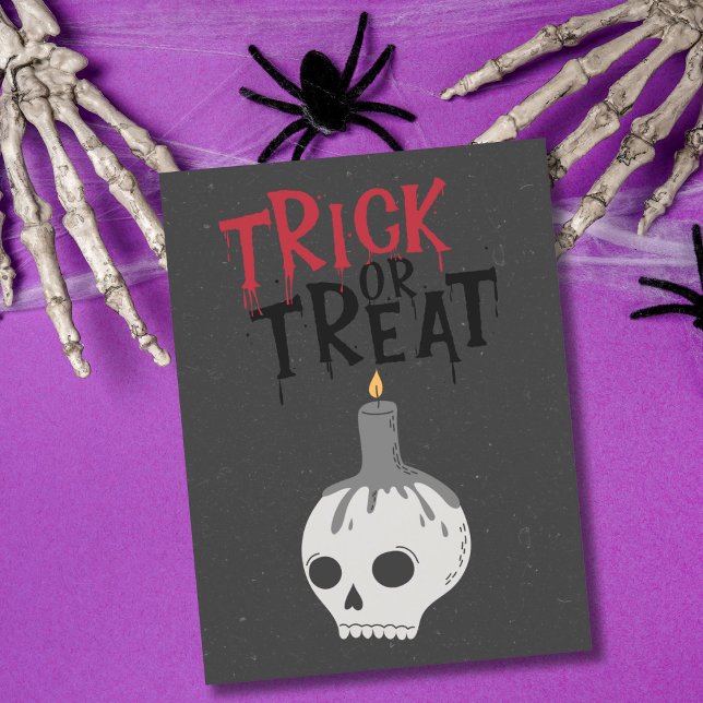 Carte Postale Squelette gothique Trick ou traitement Halloween (Créateur téléchargé)