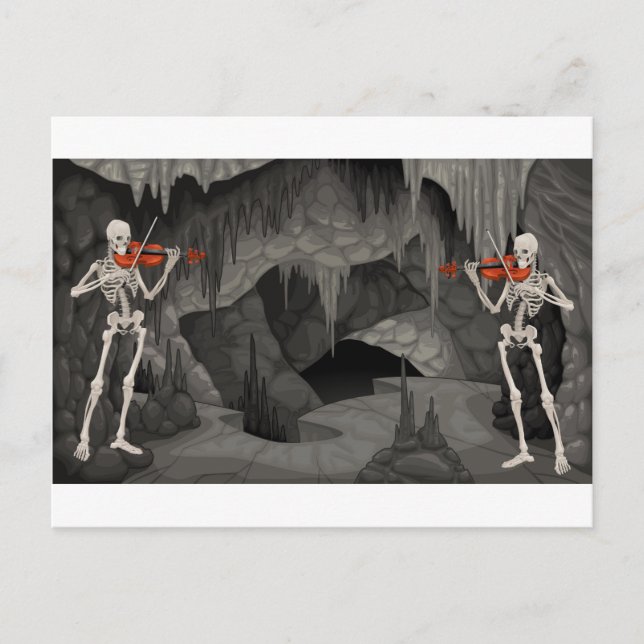 Carte Postale squelette violon (Devant)
