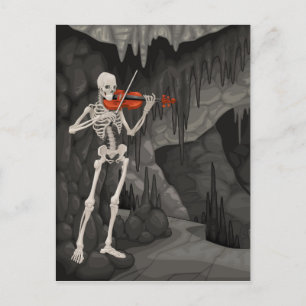 Carte Postale squelette violon