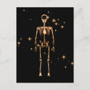 Carte Postale Squelette X-Ray scintillant - Orange