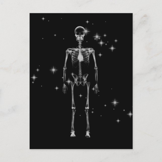 Carte Postale Squelette X-Ray Sparkling - B&W (Devant)