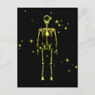 Carte Postale Squelette X-Ray Sparkling - Jaune