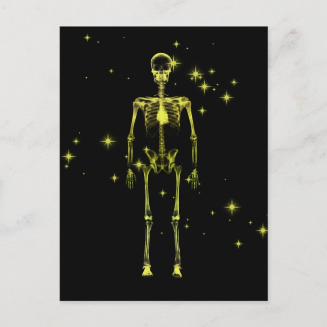 Carte Postale Squelette X-Ray Sparkling - Jaune (Devant)