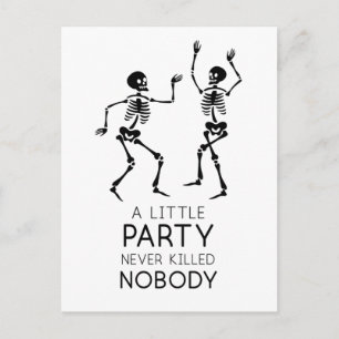 Carte Postale Squelettes dansants d'Halloween contemporains
