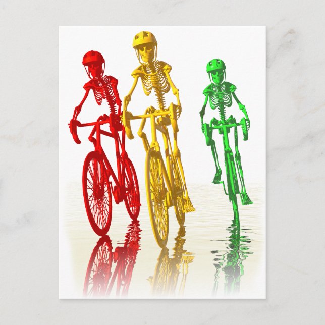 Carte Postale Squelettes sur des vélos (Devant)