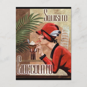 Carte Postale Squisito Cioccolato Italienne Chocolate Femme en R