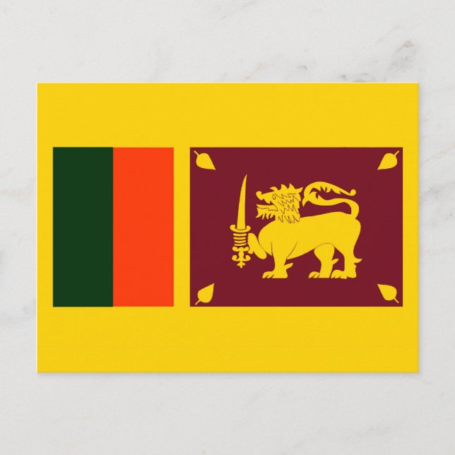 Carte Postale Sri Lanka Island - Drapeau Lion (Devant)
