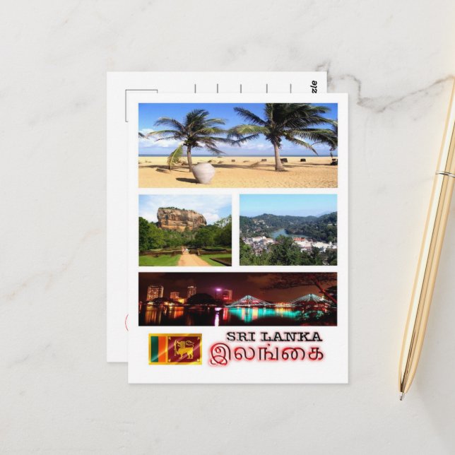 Carte Postale Sri Lanka - Mosaic - (Devant/Arrière en situation)