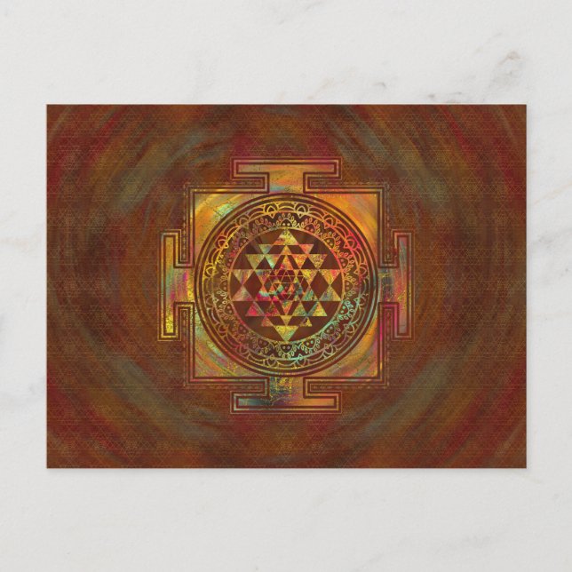 Carte Postale Sri Yantra coloré / Sri Chakra (Devant)