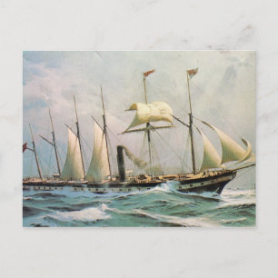Carte Postale SS Grande-Bretagne en mer