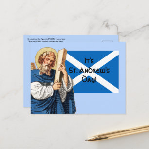 Carte Postale St. André l'apôtre et le drapeau de l'Écosse