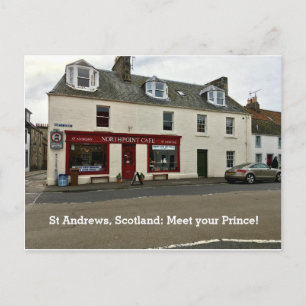 Carte Postale St Andrews Écosse "Rencontrez votre Prince" Café F