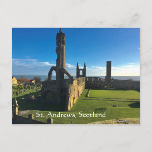 Carte Postale St. Andrews, Écosse, Ruines de la cathédrale au so