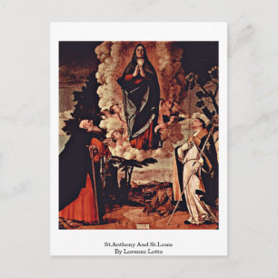 Carte Postale St.Anthony Et St.Louis Par Lorenzo Lotto