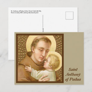Carte Postale St. Antoine de Padoue & l'Enfant Jésus (JM 05)