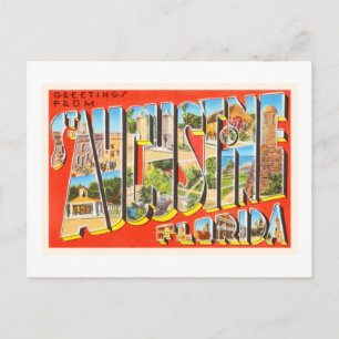Carte Postale St Augustine Floride FL Vintage voyage Souvenir
