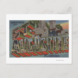 Carte Postale St. Augustine, Floride - Scènes de grandes lettres